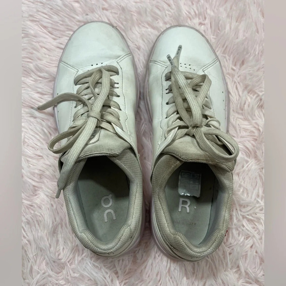 On Cloud The Roger Advantage White Pink CloudTech Lace Up Sneakers Size 9 - Picture 7 of 14